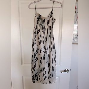 Express Satin Cowlneck Midi Dress